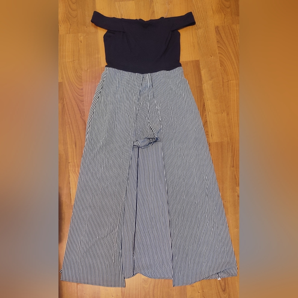 Teeze Me Navy Blue Overlay Romper Size 11/12